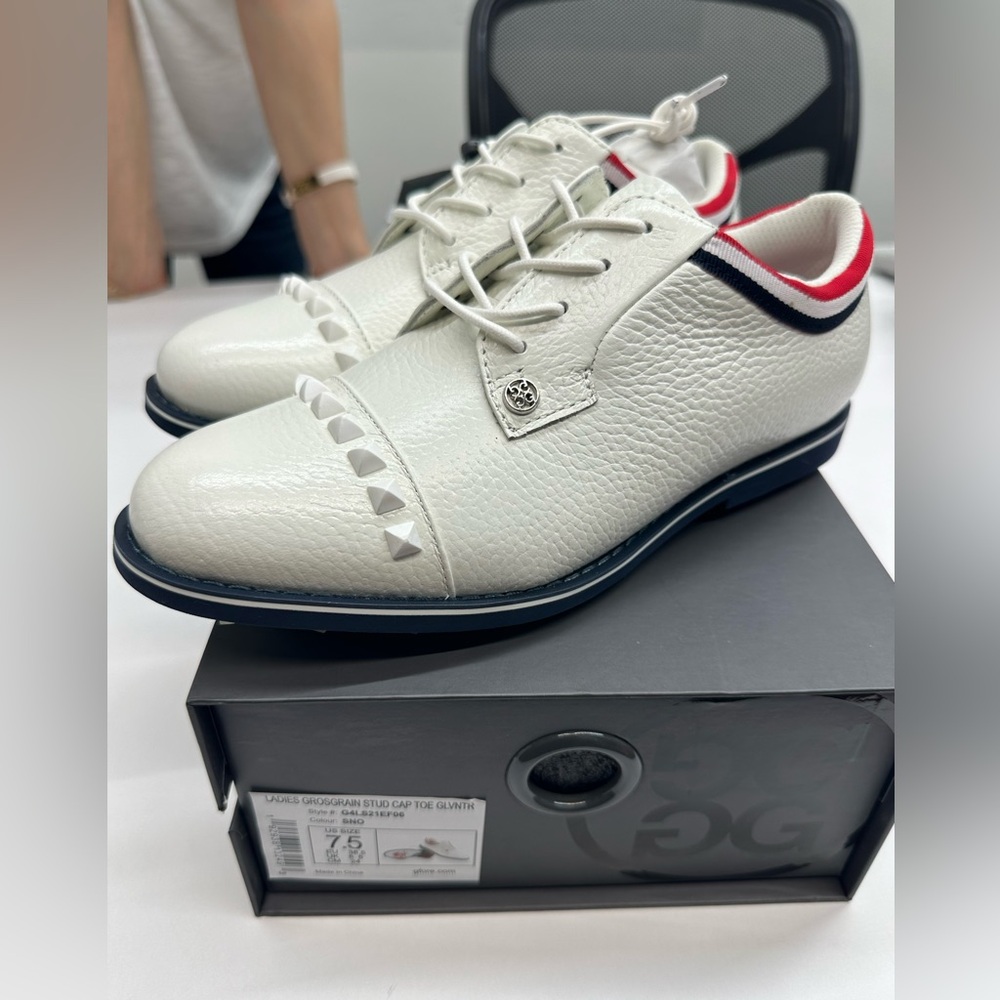 New G/Fore Ladies Grosgrain Stud Cap Toe Shoes